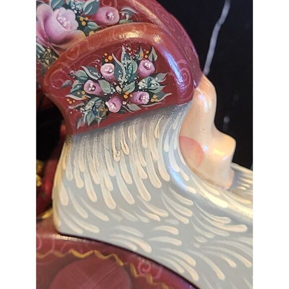 1994 HandMade SantaClaus Duck Sleigh Solid Wood Figurine Folk Art One Of A Kind - Picture 6 of 12